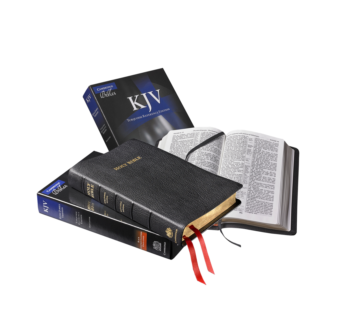 two black leather Bibles KJV Turquoise